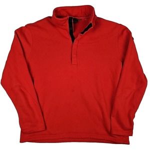Spyder Pullover Shirt Mens Large Red Black 1/4 Snap Athletic Outdoor Spider Logo